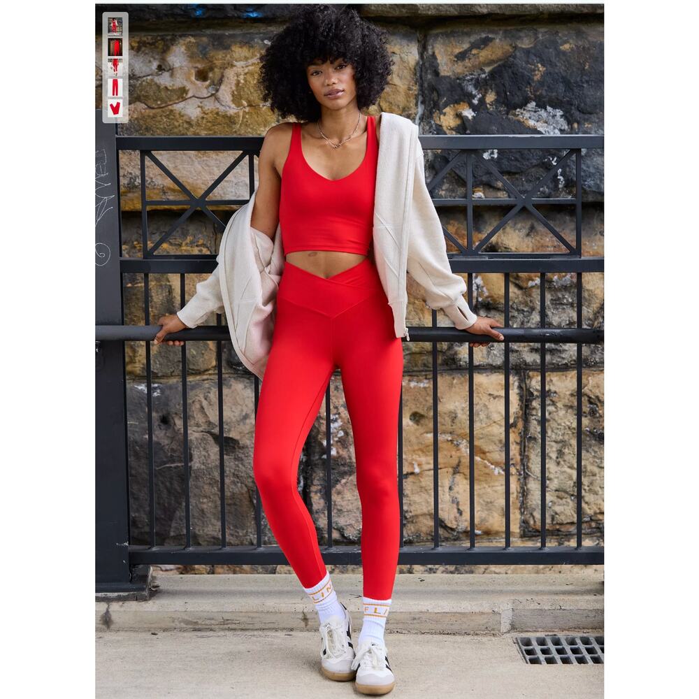 OFFLINE By Aerie Real Me High Waisted Crossover Leggings Red Size XS